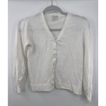 Garnet Hill Womens XS 100% Linen Ivory Cardigan Sweater Buttons Minimalist Photo 0