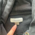 Calvin Klein Black Gold Hoodie Dress Midi CK Logo Women’s L Pullover Sweatshirt Photo 10