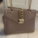 Badgley Mischka Quilted Crossbody Shoulder Gold Chain Taupe Bag Photo 1