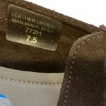 Women’s Brown leather loafers moccasin with silver buckle detail size 7.5 Photo 4