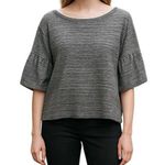 Alice + Olivia  Puff Sleeve Sweater Thick Knit Heather Gray Women’s Size L Photo 0