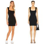 Revolve  LPA Aurora Dress Black Rib Knit Cap Sleeve Size Small Stretch Chic Mini Photo 1