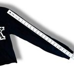 PINK - Victoria's Secret  Woman Black Crop Long Sleeve Tee T-Shirt V-Neck Cutout S Photo 5