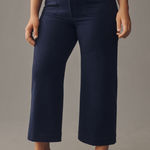 Maeve  The Colette Cropped Wide Leg Pants: Brushed Knit Edition Blue Sz 16 Photo 0