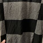 Bebe  Striped Black And Grey Metallic Long Sleeve Bodycon Sweater Dress Photo 5