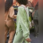 Aerie House Party oversized Cropped sweatshirt in Festive Ticket Green Photo 7