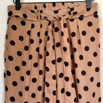 Polka Dot Tan Flowy Wide Leg Pants Photo 3