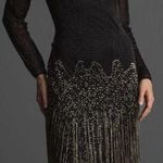 Mac Duggal 93584 Long Sleeve Beaded Fringe Evening Gown Dress Photo 0