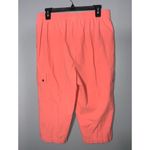 Blair  Melon Orange Pull On Elastic Drawstring High Waist Cargo Capri Pockets Lg Photo 1