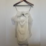 The Bar  Jean Twisted Semi-Sheer White Silk Mini Dress Women’s Size 2 Photo 2