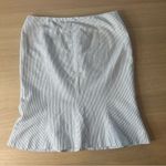 Ralph Lauren  Skirt Size 16 100% Cotton/Linen White w/ Black Pinstripe Trumpet Photo 5