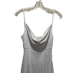 Newport News Cowl Neck Sleeveless Evening Dress Silver Sparkle Size 6 Photo 2