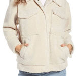 Something Navy  Cream Oversized Sherpa Teddy Coat Women's XXS Photo 0