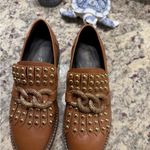 Saint G Studded Brown Chain Buckle Loafers Shoes Size 8 Photo 3
