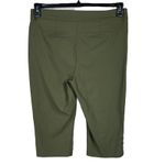 Chico's Chico’s SZ 2 (12) Capris Stretch Pull-On Hi-Rise Pockets Flat Front Olive Green Photo 3