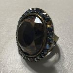 EXPRESS Elegant Black and Silver Statement Ring Photo 0