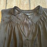 Vera Wang Simply Vera  Pleated Black Sleeveless Blouse Tank Womens Small Elegant Photo 3