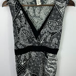 Moa Moa Top 1X Black White Y2K Babydoll Bandana Print Boho Paisley Festival Photo 0