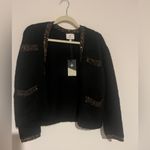 Tuckernuck NWT  Elegant Black Sweater with Gold Accents size small Photo 2