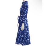 Carolina Herrera  cotton Blue and White Floral Long Sleeve self-tie belt Dress Photo 2