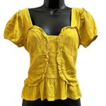 Line and Dot  Crepe Elena Front Ruffle Back Smocked Detail Coquette Top Medium Photo 3
