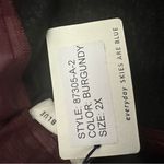 Skies Are Blue  Curvy Burgundy Faux Leather Pencil Skirt Size 2X Elastic Back NWT Photo 3