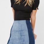 Free People Two Tone Denim Mini Skirt Size 0 Photo 0
