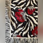 Christian Dior Dior Black and White Zebra Print Scarf VINTAGE 100% SILK Photo 1