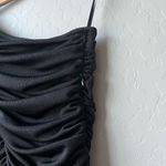 Aliette Black Ruched Bodycon Cut Out Mock Neck Long Sleeve Mini Dress Size 4 Black Photo 6