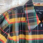 Anne Carson  100% Silk Plaid Zip Front Light Jacket Size Large Photo 1