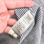 frame denim FRAME Striped Navy Multi Linen Blend Long Sleeve Button Front Shirt Size XS Photo 4