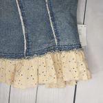 Urban Outfitters Kimchi Blur  Denim And Lace Coquette Ruffle Tube Top Size L NWT Photo 4