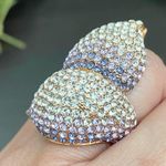AKKAD Pavé Purple Lilac Rhinestones Cocktail Ring Size 6 Photo 2