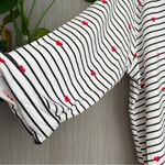 Chelsea & Theodore White with Black Stripes and Red Hearts Top Size 2X Photo 4
