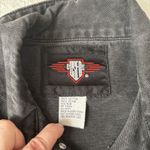 Women's Black Denim Jacket With Heart Floral Design Sz Medium Vintage Rare Photo 5