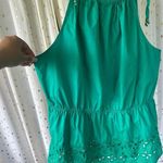 H by Halston Halston 100% Cotton Wide Eyelet Lace Hem Faux Drawstring Neckline Cinch Waist XL Photo 2