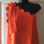 Victoria Beckham One Shoulder Orange Dress Womens Size L Short A Line Stylish Size L Photo 11