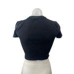 Aritzia  Tna Womens Black Rib Knit Crew Neck Short Sleeves Crop Tee T-Shirt Top S Photo 1