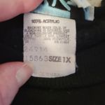 Vintage 90's Chirstmas Holiday Sweatshirt Poinsettia Wreath Stockings Women's 1X Black Photo 4