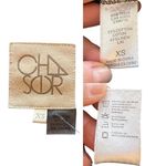 Chaser Striped Black Linen French Terry Sweatshirt Tee Raw Hem Short Sleeves XS Photo 5