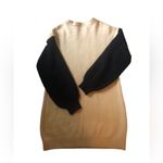 Lulus Falling for Fall Beige and Black Color Block Sweater Dress M Cable Knit Photo 3