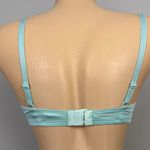 Marie Meili Bra US Size 34D Aqua Teal Blue Silky Satin Lined Underwire Bow Photo 4