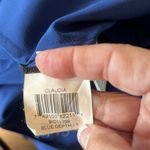 BCBGMAXAZRIA Claudia Blue 100% Silk Cascading Ruffle High Neck Halter Top Small Photo 8