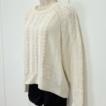 Skull Cashmere Cable Knit Sweater Cream Alpaca Wool XS Quiet Luxury Fisherman Photo 4