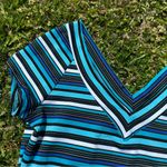 A Byer Vintage A. Byer Blue Striped Baby V-Neck T-Shirt Size S Photo 1