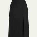 Michael Kors  Collection Black Side Slit Midi 100% Wool Skirt size 4 Photo 0