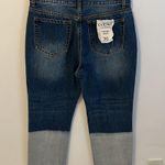Evidnt  Malibu Blue Dip Dyed Two Tone Cropped Jeans Photo 3