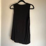 Double Zero  Classic Black Tank Top crew neck muscle tank front twist tie Photo 4