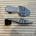 Tory Burch  Women's Ines Heel Mule Sandal 55MM Denim Suede Blue Cloud Photo 1