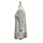 Comfy USA Striped Tunic Top Asymmetrical Jersey Knit Gray White size Medium Photo 2